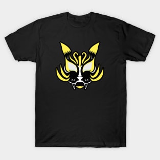 Dark Kitsune Face - Yellow T-Shirt